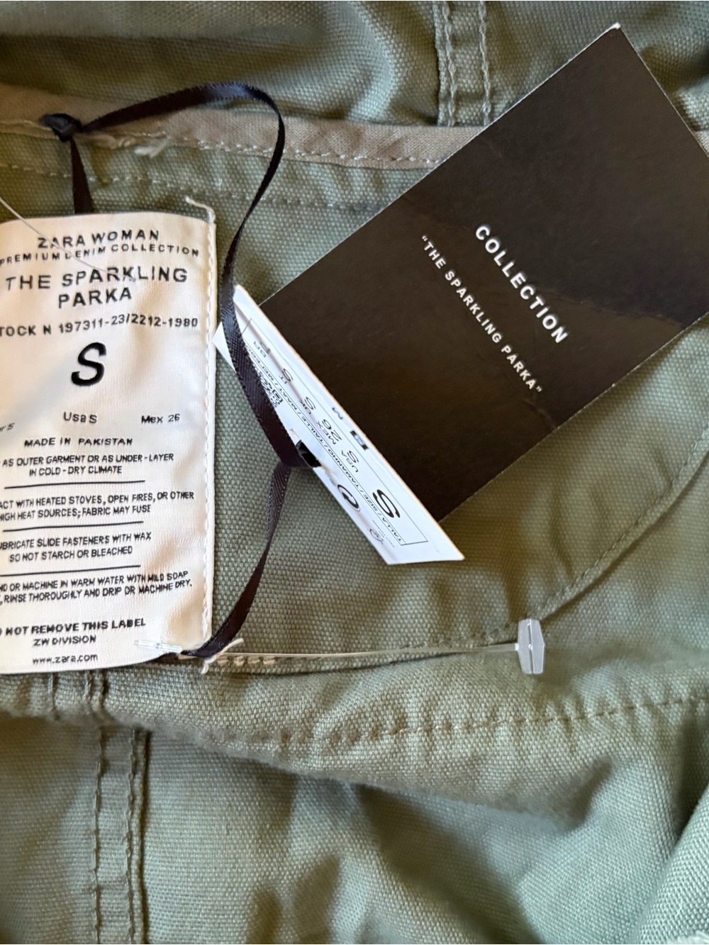 Zara Woman Olive Green Hooded Utility Anorak Jacket - Picture 5 of 9